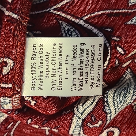 Fun2fun Kearney Henley Top Burgundy - Picture 3 of 4